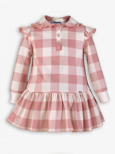Miranda Vestido Infantil Cuadro Grande Rosa Serigrafia Gatito Detective "Maeve" 0617/V [2]