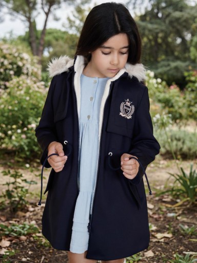  Nekenia Chaqueton Infantil  Pelo Blanco Capucha Marino "Bruma" 2611705 [0]
