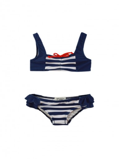 Miranda Bikini Infantil Rayas Marino Cadera Logo 035/0422/BI [1]