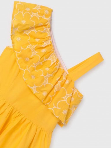 Mayoral vestido asimétrico bordado 24-06963-014 Plátano  [4]