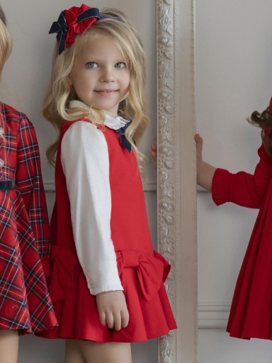 Miranda Conjunto Infantil ceremonia Blusa Blanca  y Pichi Rojo "Blue Ivy" 0232/2P [1]