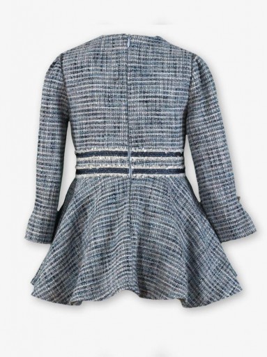 Miranda Vestido Infantil Ceremonia Tweet Azul Lazada Terciopelo "Nancy" 0229/V [2]