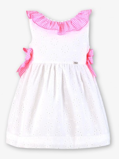 Miranda Vestido Infantil  Blanco Perforado "Flor de Azahar" 0604/V [1]