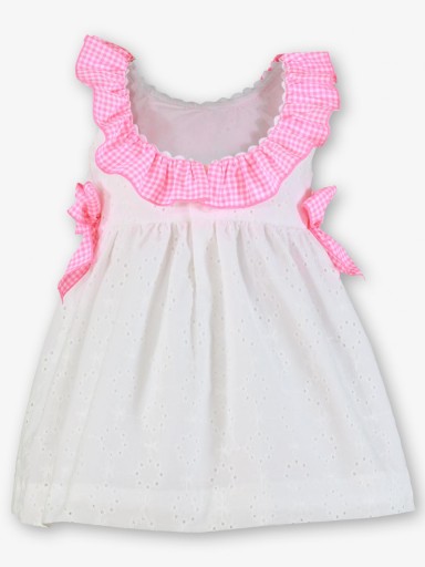 Miranda Vestido Infantil  Blanco Perforado "Flor de Azahar" 0604/V [2]