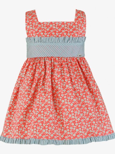 Miranda Vestido Infantil Estampado Flores Volante Rayas "Pensamiento" 0605/V [3]