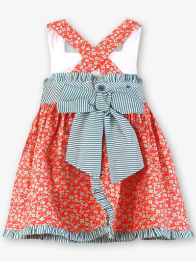 Miranda Vestido Infantil Estampado Flores Volante Rayas "Pensamiento" 0605/V [4]