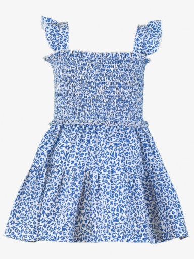 Miranda vestido Infantil Cuerpo Elástico Estampado Azul "Hibisco" 0628/V [2]