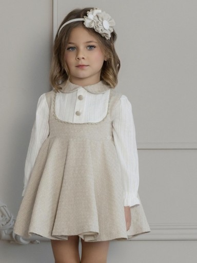Miranda Vestido Infantil Ceremonia Tostado Imitación Conjunto Pichi "Charlotte" 0222/V [3]