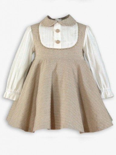 Miranda Vestido Infantil Ceremonia Tostado Imitación Conjunto Pichi "Charlotte" 0222/V [4]