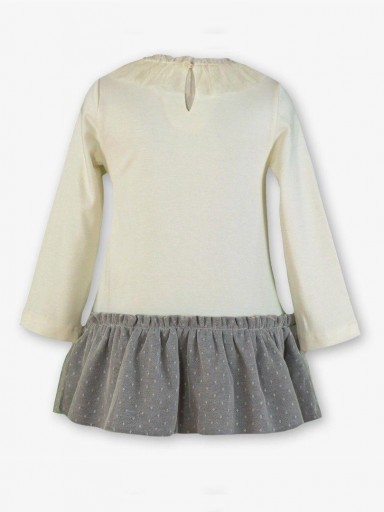 Miranda Vestido Infantil Algodón  Estampado Londres  Falda Gris Topos "Haven" 0237/V [1]