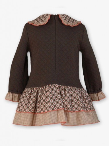 Miranda Vestido Infantil Coqué Marrón Estampado Geométrico "Cornelia" 0609/V [1]