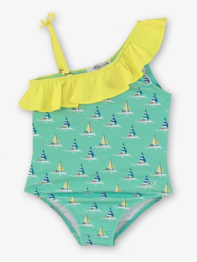 Miranda Bañador Infantil Veleros Tirantes Asimetricos Volante "Lila" 0802/B [3]