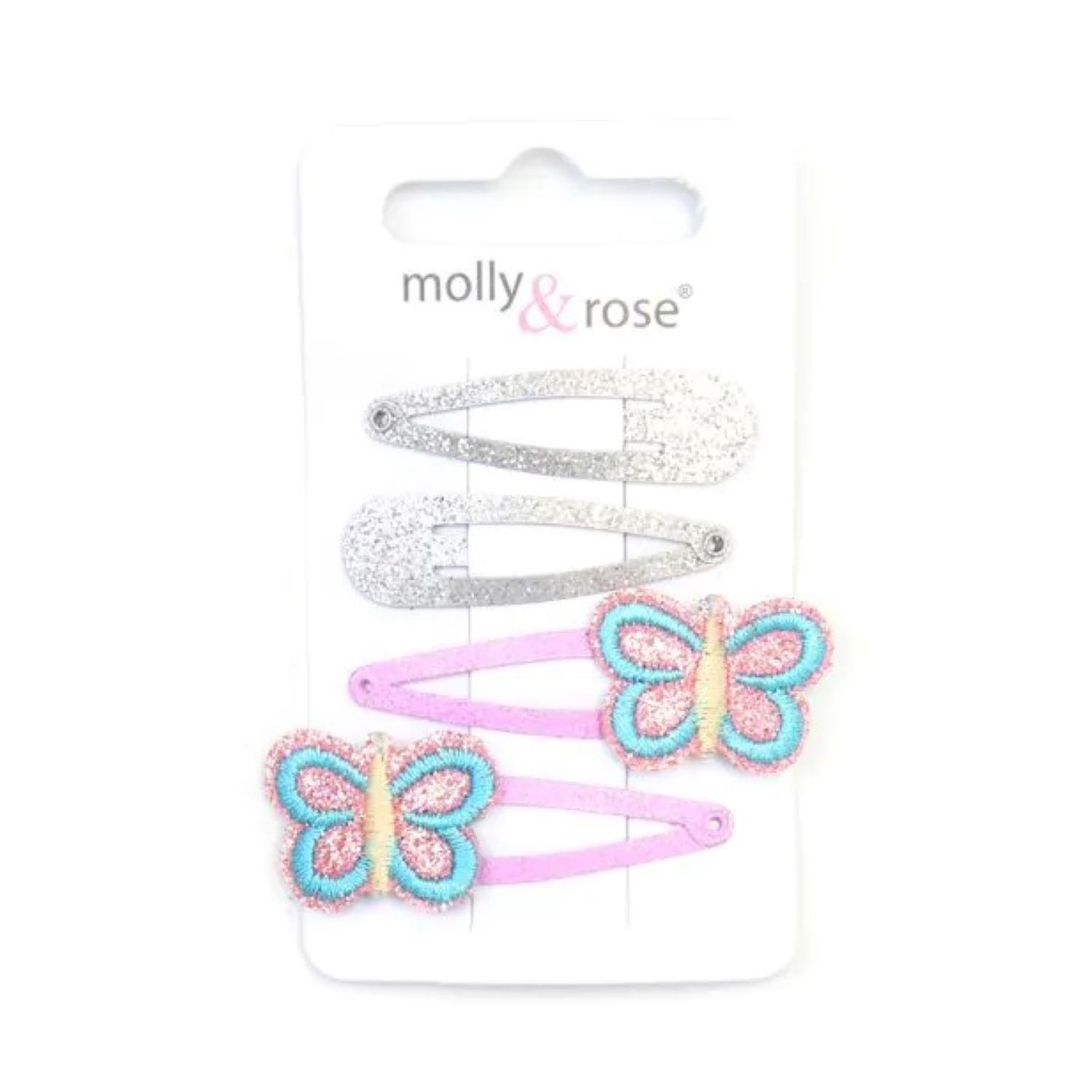 Inca pack 4 clips Brillantina mariposa  9156