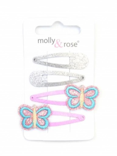 Inca pack 4 clips Brillantina mariposa  9156