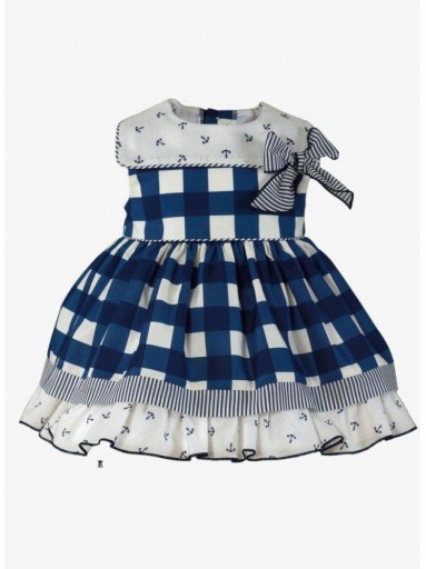Miranda vestido bebe ceremonia cuadros azules lazada rayas "Antlia" 0150/V [0]
