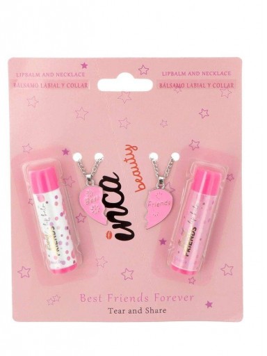 INCA 2 Brillo De Labios para Niñas + 2 Colgante Corazón Best Friends Forever 10827 [0]