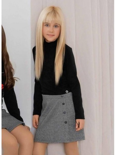 Miranda Vestido Niña Cuerpo negro Falda Pata de Gallo "Sasha" 0314/V [0]
