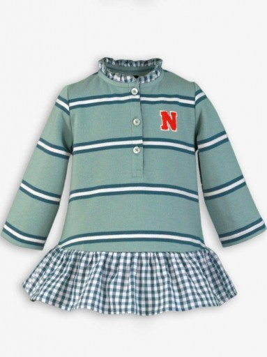 Miranda Vestido Bebe Cuerpo Polo Falda Cuadros Verde 1210/V