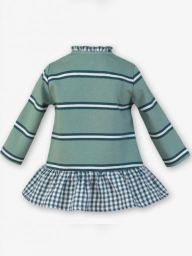 Miranda Vestido Bebe Cuerpo Polo Falda Cuadros Verde 1210/V [1]