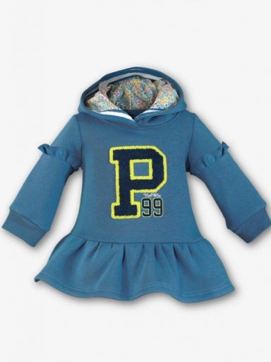 Miranda Vestido Bebe Tipo Sudadera Azulado "Betty" 1206/V