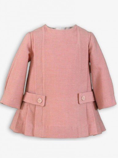 Miranda Vestido Bebe  Rosa Palo  Corte Trapecio  Lorzas y Galones "Taylor" 0125/V  [0]