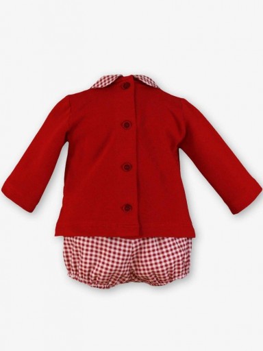 Miranda Conjunto Bebe Niño Sudadera Roja y Pantalón Cuadro Vichy Rojo "Chelsea" 0045/VB [1]