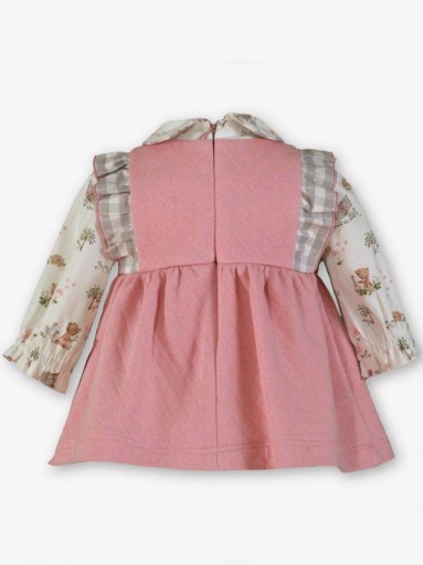 Miranda Vestido Bebe  Coqué Rosa Mangas Estampadas "Lilian" 0032/V  [1]