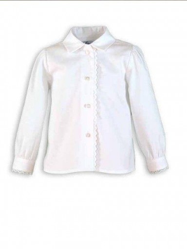 Miranda Conjunto Niña Ceremonia Cuadros Blanco Gris Cuello Blanco "Addison" 0243/23