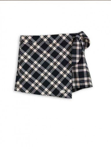 Miranda Conjunto Niña Ceremonia Cuadros Blanco Gris Cuello Blanco "Addison" 0243/23 [1]