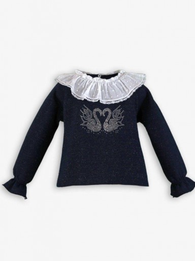 Miranda Sudadera Infantil Marino Cisnes de Strass "Paris" 0622/2  [1]