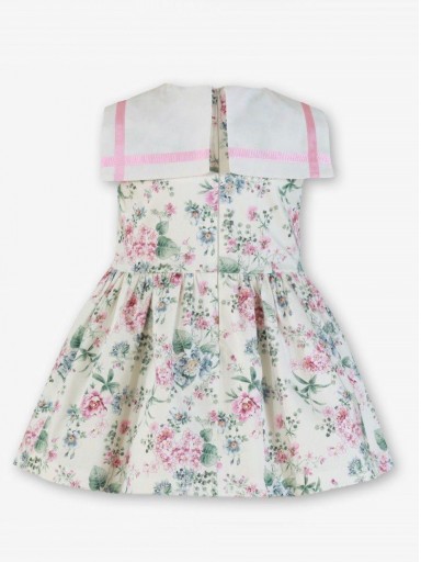 Miranda Vestido Infantil Estampado Flores Cuello Marinero Lazada "Camelia" 0252/V [3]