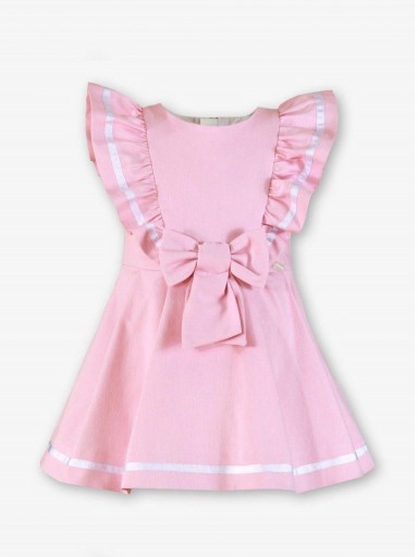 Miranda Vestido Infantil Rosa Volantes Hombros Lazada "Lavanda" 0253/V [1]