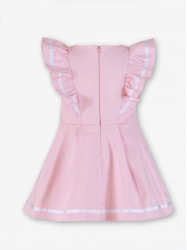 Miranda Vestido Infantil Rosa Volantes Hombros Lazada "Lavanda" 0253/V [2]