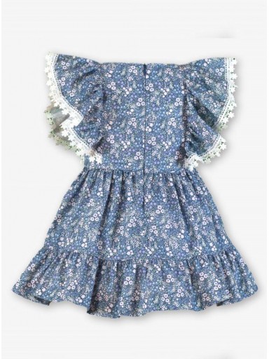Miranda Vestido Infantil Estampado Flores Volante Hombros "Madreselva" 0248/V [3]