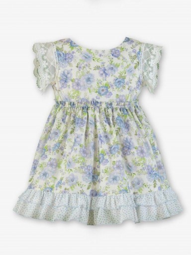 Miranda Vestido Infantil Flores Volante Topos "Crisantemo" 0236/V [5]
