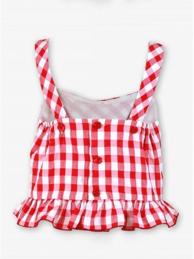 Miranda Conjunto Infantil Top Tirantes Cuadros Short Blanco "Flor de Cerezo" 0616/23 [6]