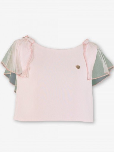 Miranda Conjunto Niña Blusa  y Falda Gasa Rosa "Anahí" 0324/2F [3]