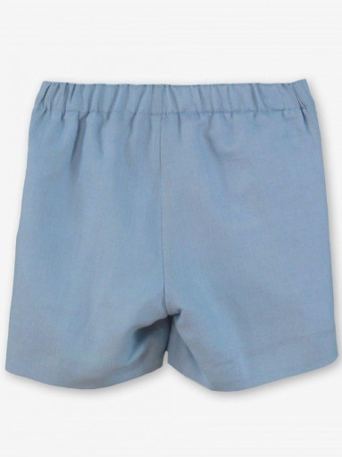 Miranda Conjunto Infantil Ceremonia Camisa m/l Blanca Pantalón Corto Azul "Geranio" 0228/23 [7]