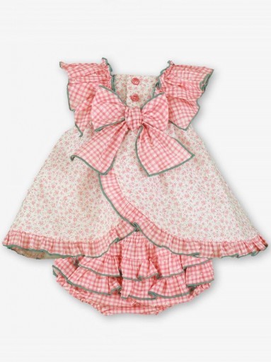 Miranda vestido Bebe Braguita Estampado Flores Volante Cuadro Vichy "Tulipan" 0048/VB [3]