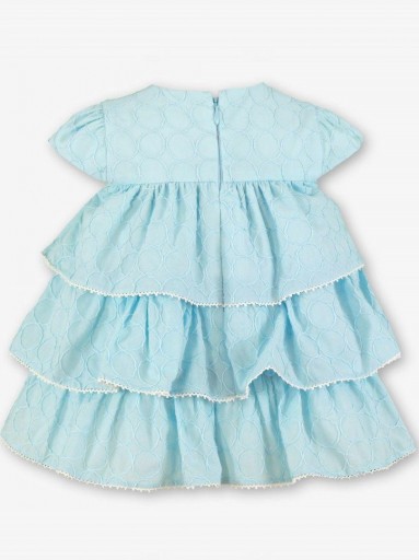 Miranda vestido Bebe 3 Volantes Aplicacion Floral "Dalia" 0137/V [3]