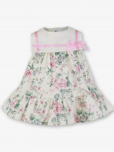 Miranda Vestido Bebe Estampado Flores Cuello Cuadrado Lazada "Camelia" 0152/V [4]