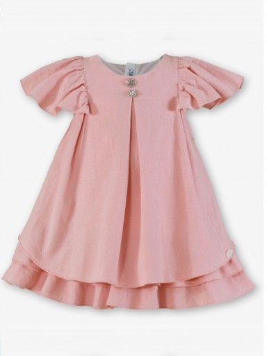 Miranda Vestido Infantil Ceremonia Rosa Manga Farol "Begonia" 0231/V [2]