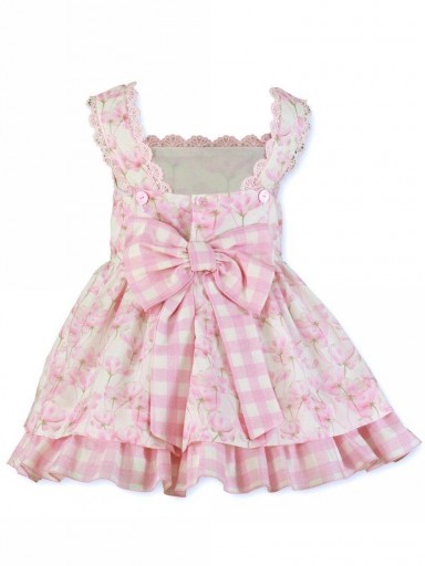 Miranda Vestido Infantil Flores y Cuadros "Rosa" 0233/V [1]