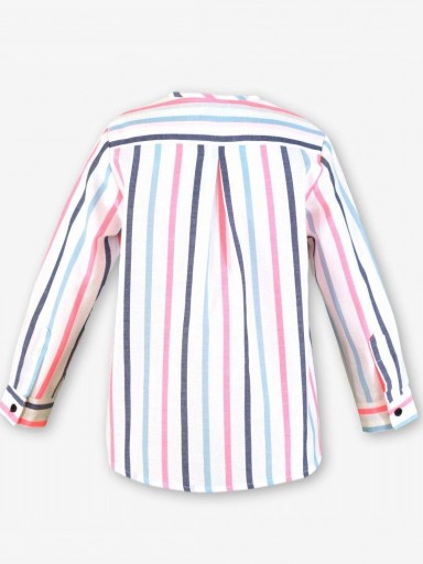 Miranda Conjunto Infantil Camisa m/l Rayas Pantalón Corto Azul "Peonía" 0244/23 [4]