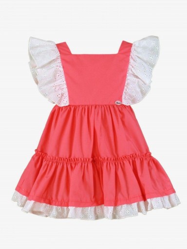 Miranda Vestido Infantil Coral Volante Blanco Perforado "Jacinto" 0609/V [1]