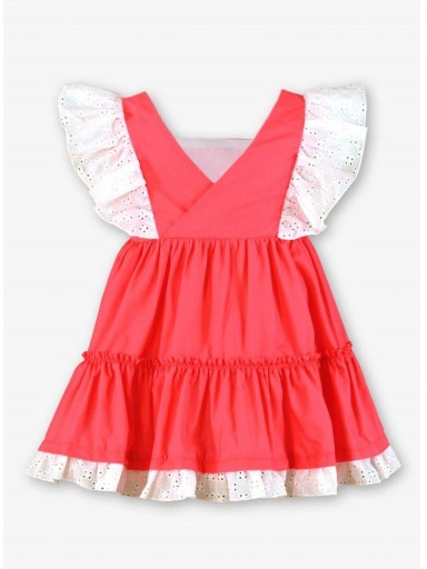 Miranda Vestido Infantil Coral Volante Blanco Perforado "Jacinto" 0609/V [2]