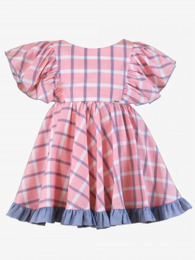 Miranda Vestido Infantil Cuadros Azul y Rosa "Magnolia" 0613/V [3]
