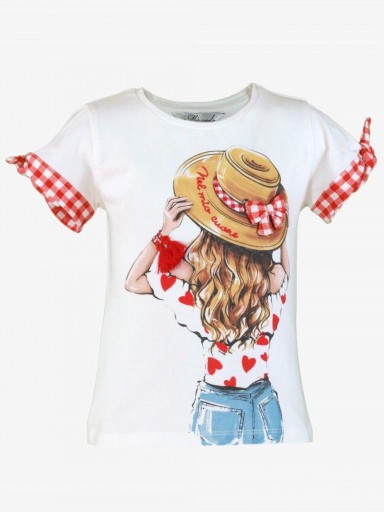 Miranda Camiseta Infantil detalles Rojo "Flor de Cerezo" 0625/2 [1]