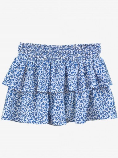 Miranda Conjunto Infantil Camiseta blanca serigrafia piña falda estampada en Azul "Hibisco" 0628/2F [4]