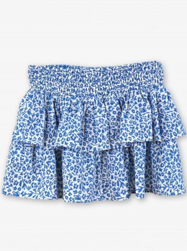 Miranda Conjunto Infantil Camiseta blanca serigrafia piña falda estampada en Azul "Hibisco" 0628/2F [5]